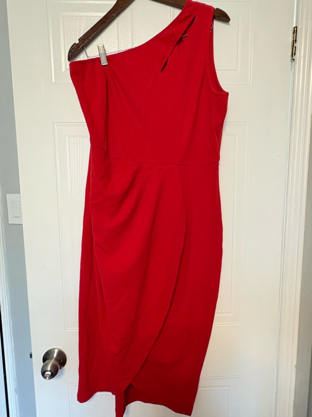 Elegant One-Shoulder Red Cocktail Dress